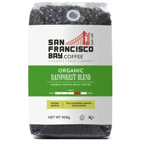 دانه قهوه سانفرانسیسکو ارگانیک رین فارست ۹۰۸ گرم San Francisco Bay organic Rainforest Blend