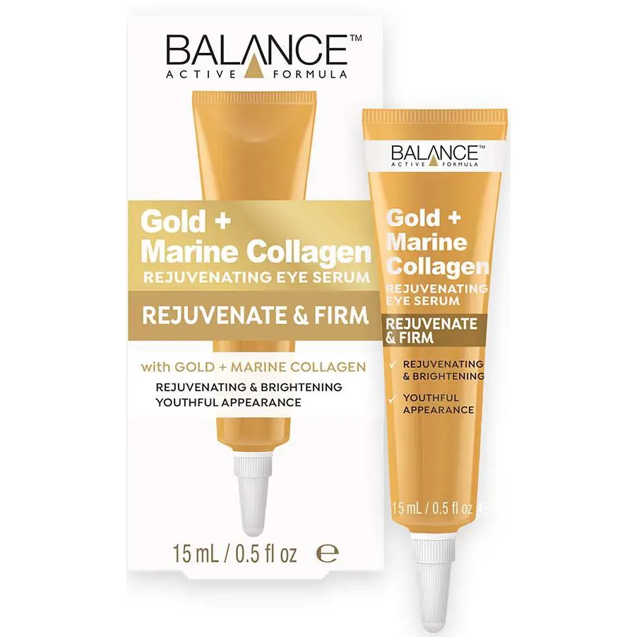 سرم دور چشم طلا و کلاژن بالانس جوانساز و روشن‌کننده ۱۵ میل Balance Active Formula Gold + Marine Collagen Rejuvenating Eye Serum