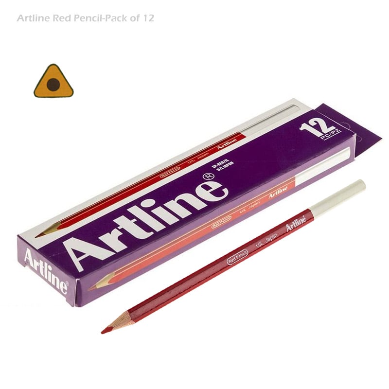 مداد قرمز سه گوش ARTLINE – بسته 12 عددی