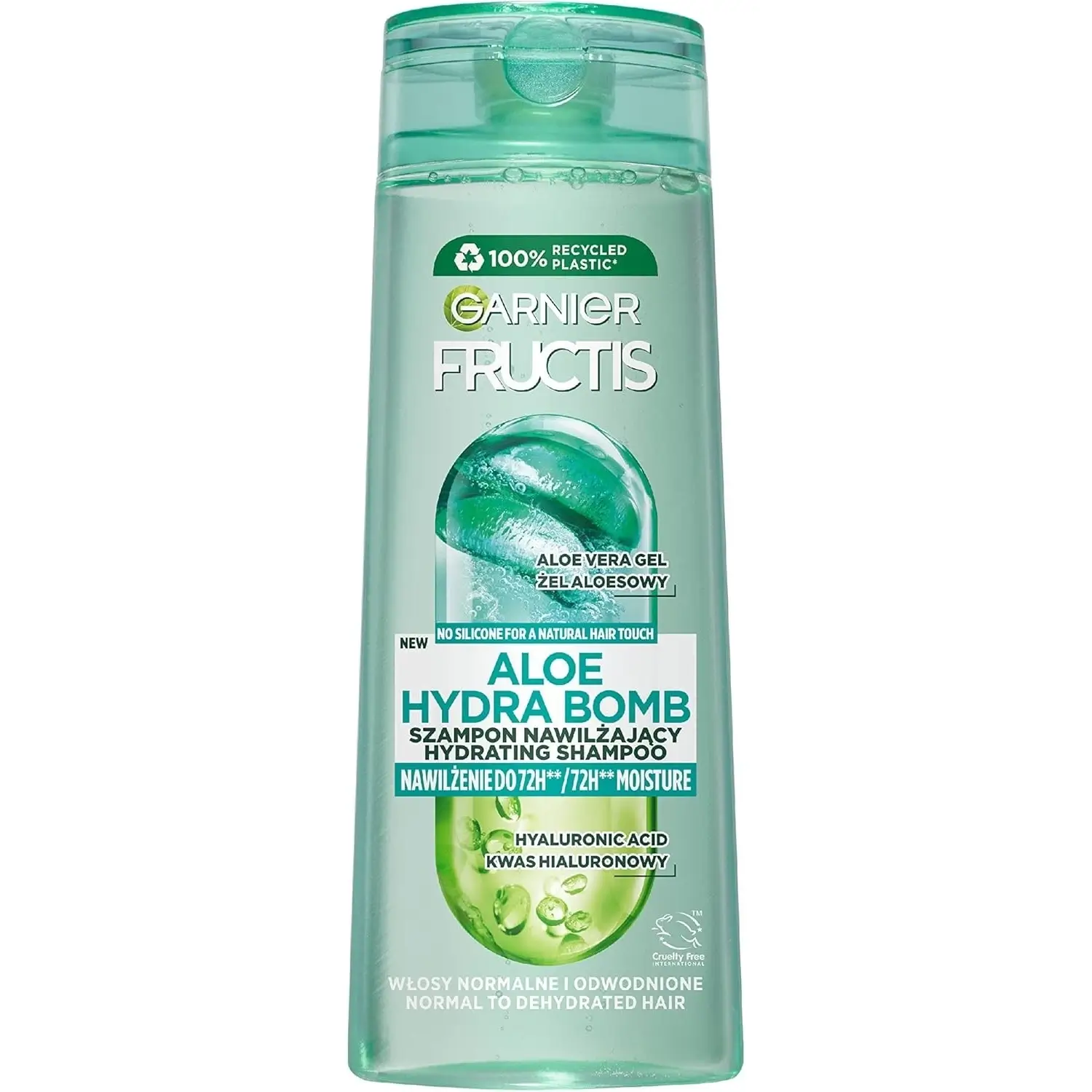 شامپو آبرسان عمیق و حجم دهنده گارنیه حاوی هیالورونیک اسید و ژل آلوئه ورا ۴۰۰ میل Garnier Fructis Aloe Hydra Bomb Shampoo