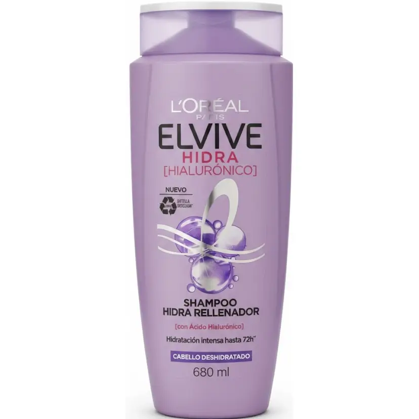 شامپو لورآل السیو هیدرا هیالورونیک آبرسان قوی موهای دهیدراته ۶۸۰ میل L’oreal Elvive Shampoo Hidra Hialuronico — تصویر ۲