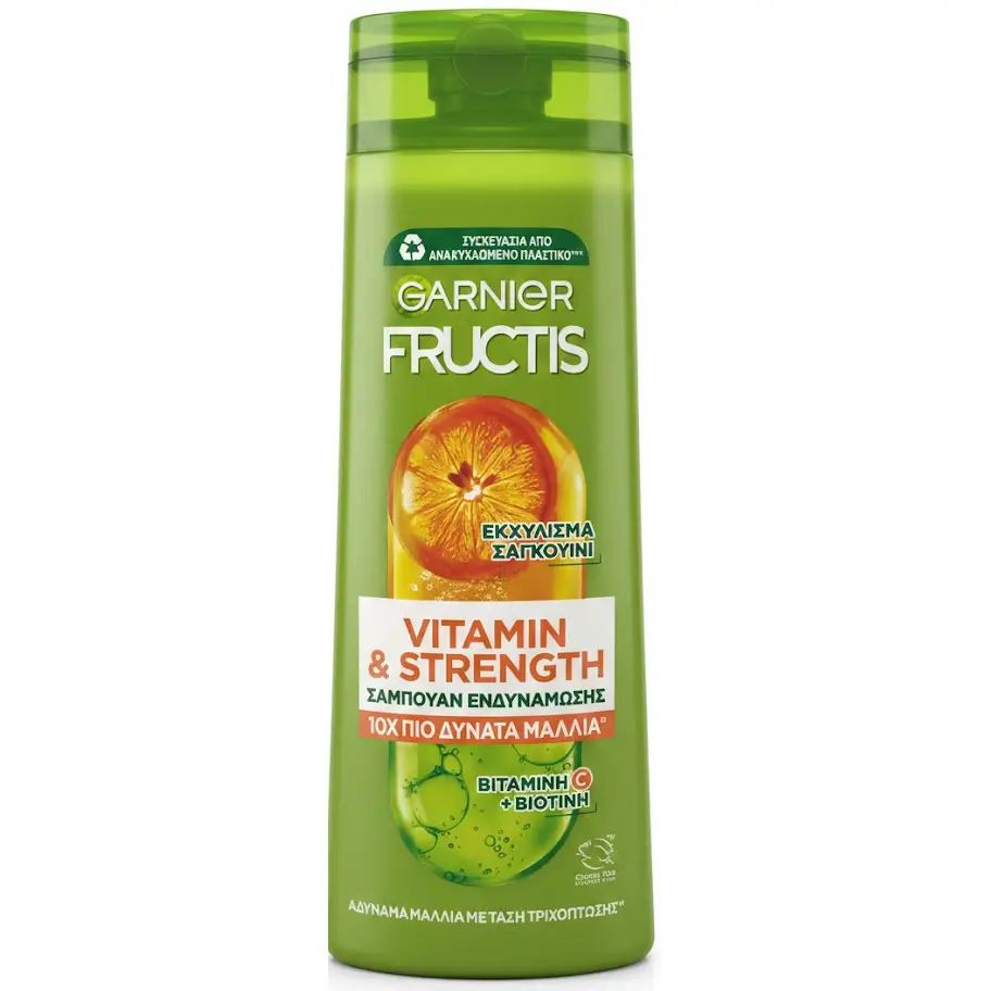 شامپو گارنیه فروکتیس ضد ریزش و شکنندگی مو با بیوتین و پرتقال خونی ۴۰۰ میل Garnier Fructis Vitamin and Strength Shampoo