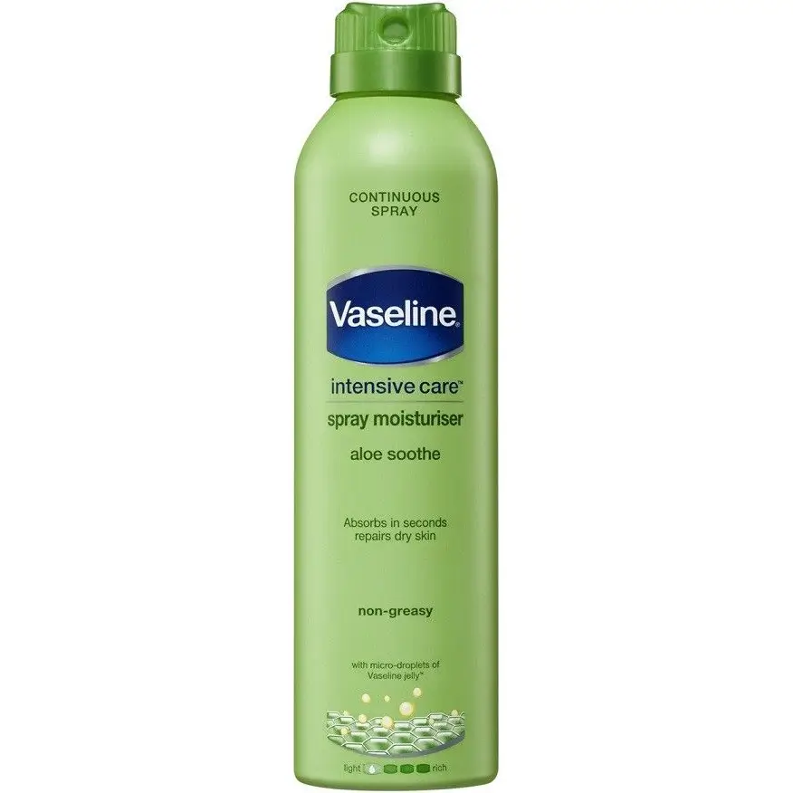 اسپری لوسیون بدن وازلین مدل آلوئه مناسب پوست‌های خشک و حساس 190 میل Vaseline Intensive Care Aloe Soothe Spray Lotion — تصویر ۲