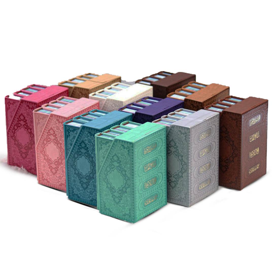پک چهار جلدی نفیس (قرآن، مفاتیح، نهج‌البلاغه، صحیفه) پالتویی چرم ترمو — تصویر ۵
