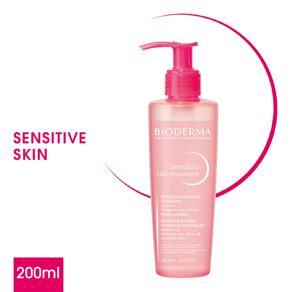 ژل شستشوی صورت بایودرما پوست حساس سنسیبیو Bioderma Sensibio Gel Moussant 200ml — تصویر ۳