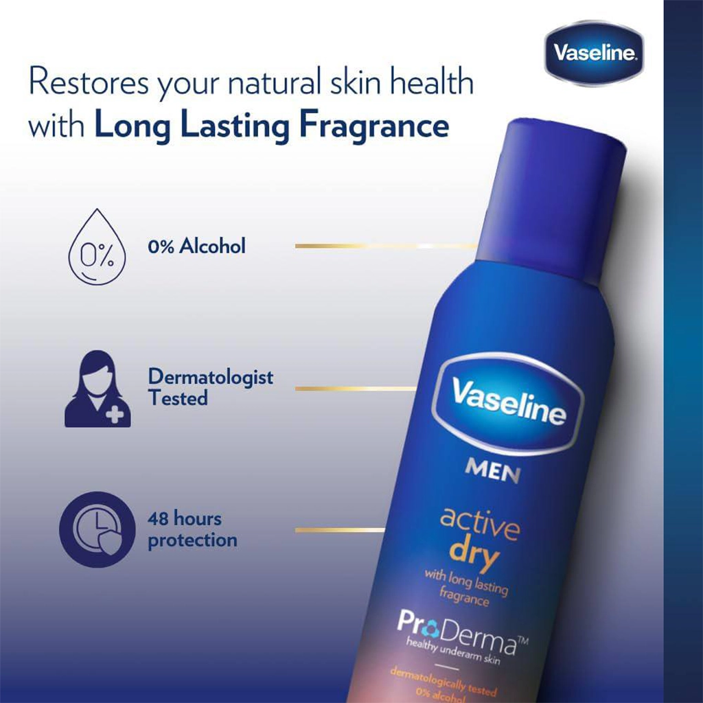اسپری ضد تعریق وازلین مدل اکتیو درای Vaseline Active Dry — تصویر ۴