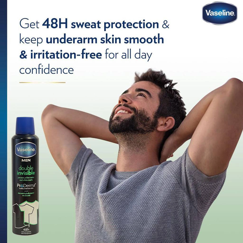 اسپری ضد تعریق وازلین مردانه مدل Vaseline Double Invisible — تصویر ۴