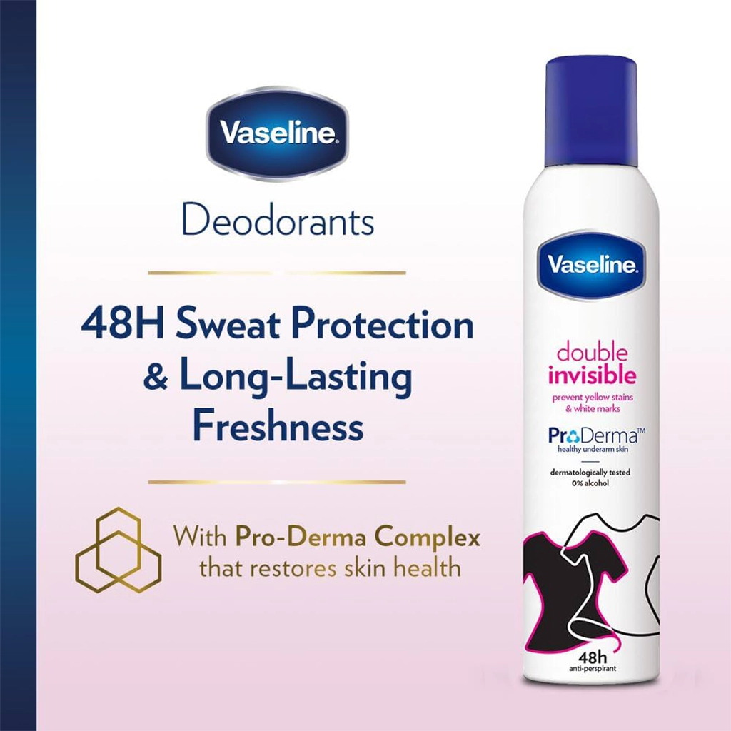 اسپری ضد تعریق وازلین مدل دابل اینویزیبل Vassline Double Invisible — تصویر ۴