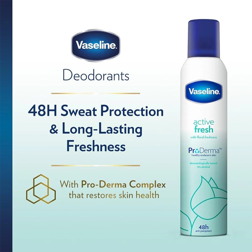 اسپری ضد تعریق وازلین مدل اکتیو فرش Vaselina Active Fresh — تصویر ۴