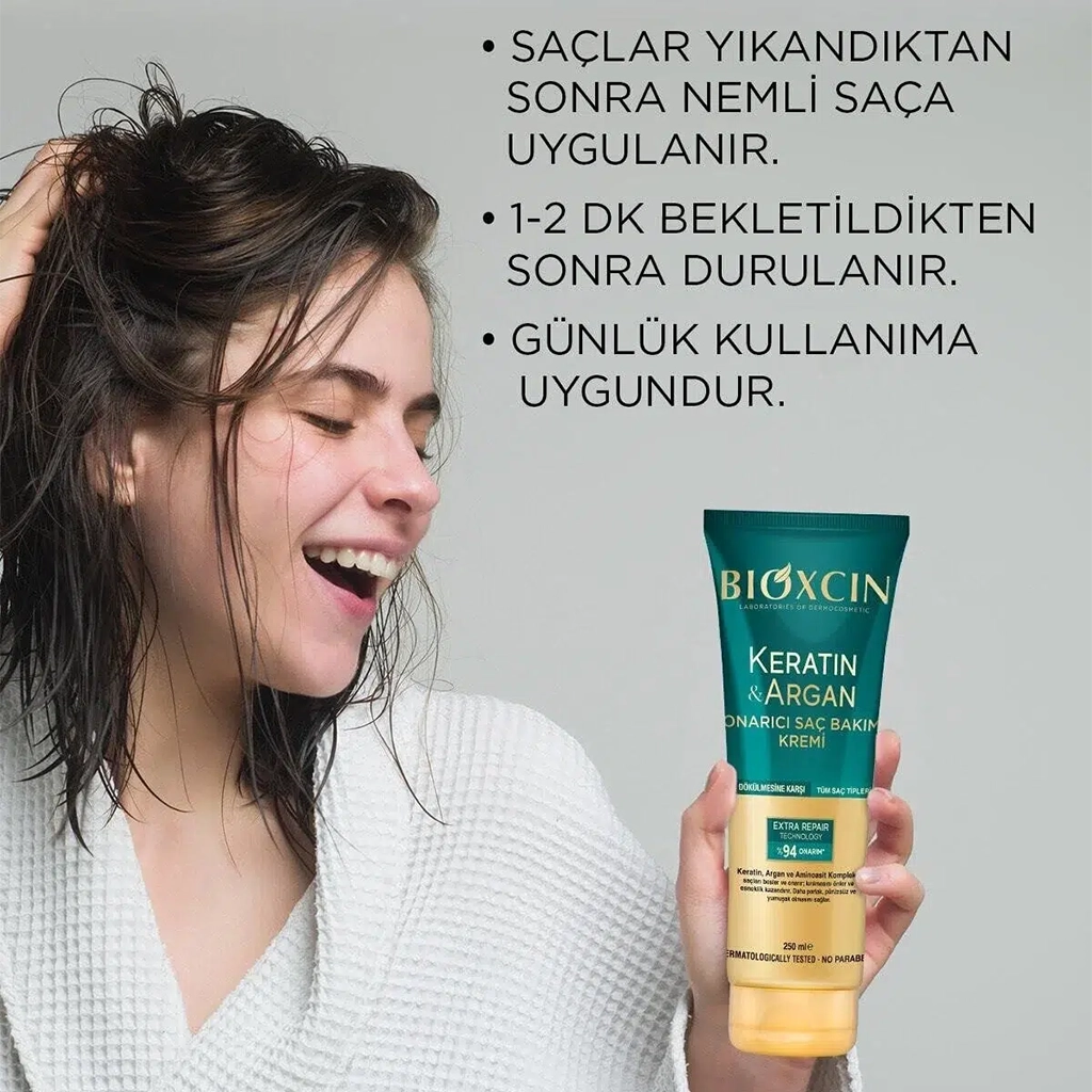 ماسک مو بیوکسین ترمیم کننده مدل کراتین و آرگان Keratin & Argan — تصویر ۳
