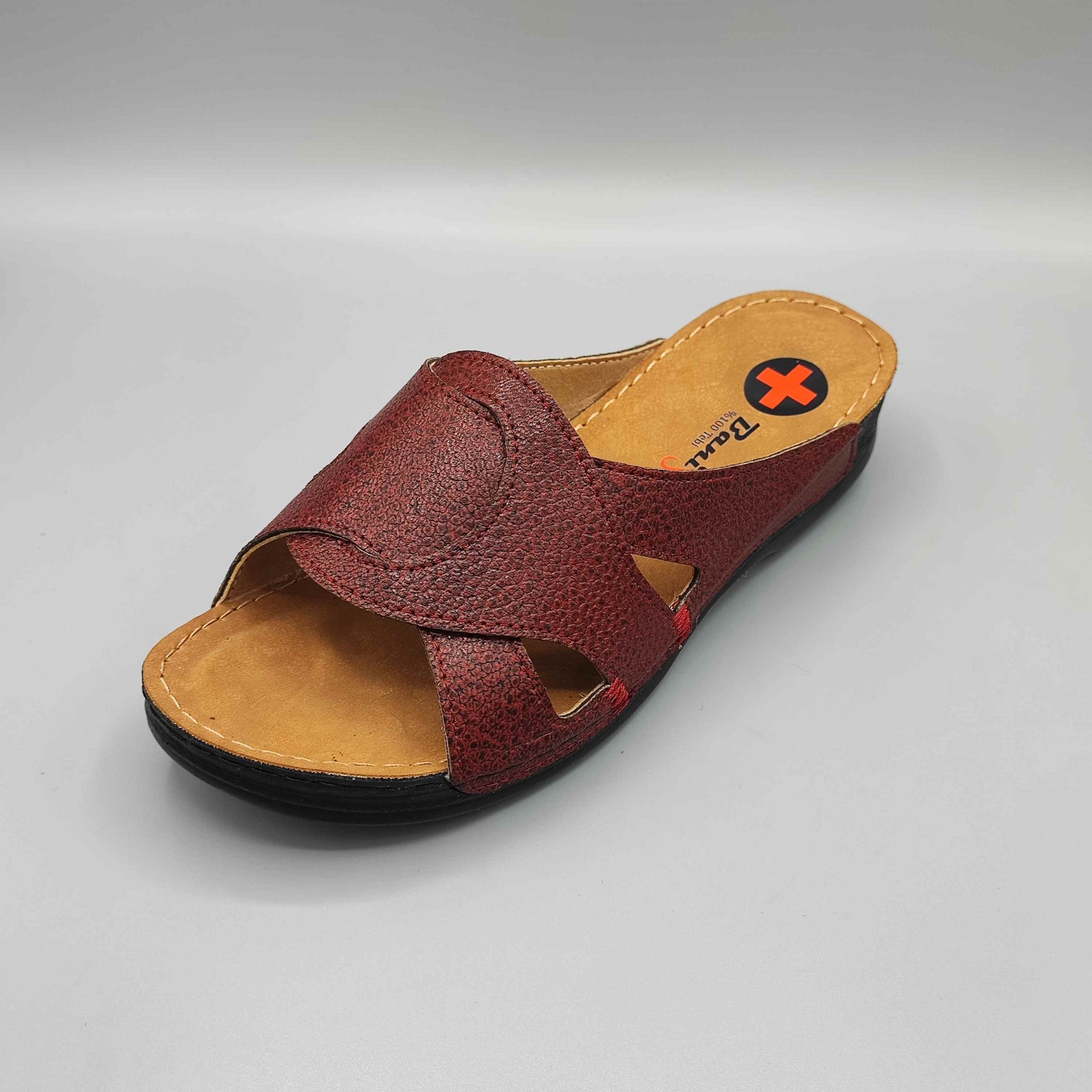 صندل طبی چرم زنانه مدل نازگل مشکی (چرم طبیعی اصل) — تصویر ۳
