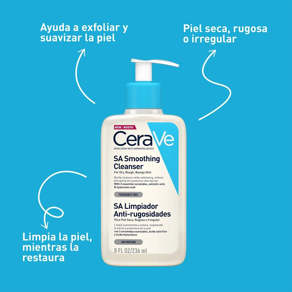 ژل شستشو سراوی SA مدل Smoothing Cleanser | شوینده ملایم لایه‌بردار پوست خشک و زبر — تصویر ۷