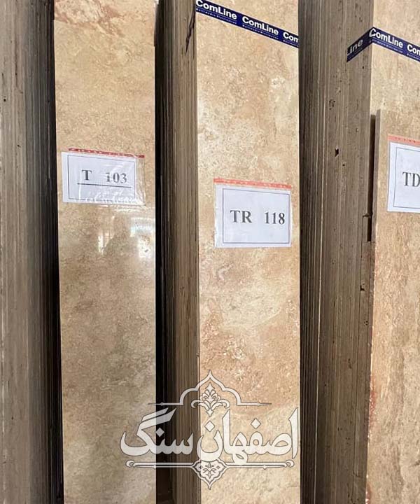 سنگ تراورتن طرق کرم عسلی عرض 30 — تصویر ۲