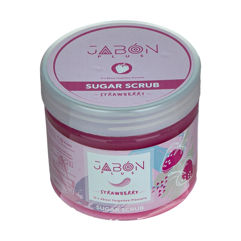 اسکراب شکری لایه بردار پوست ژبن پلاس مدل Strawberry وزن 450 گرم — تصویر ۲
