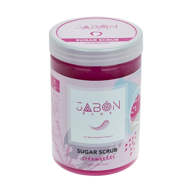 اسکراب شکری لایه بردار پوست ژبن پلاس مدل Strawberry وزن 900 گرم — تصویر ۲