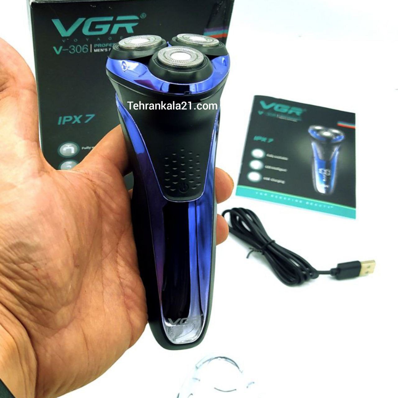 ماشین اصلاح سه تیغ موی سر و صورت وی جی آر VGR مدل V-306 — تصویر ۳