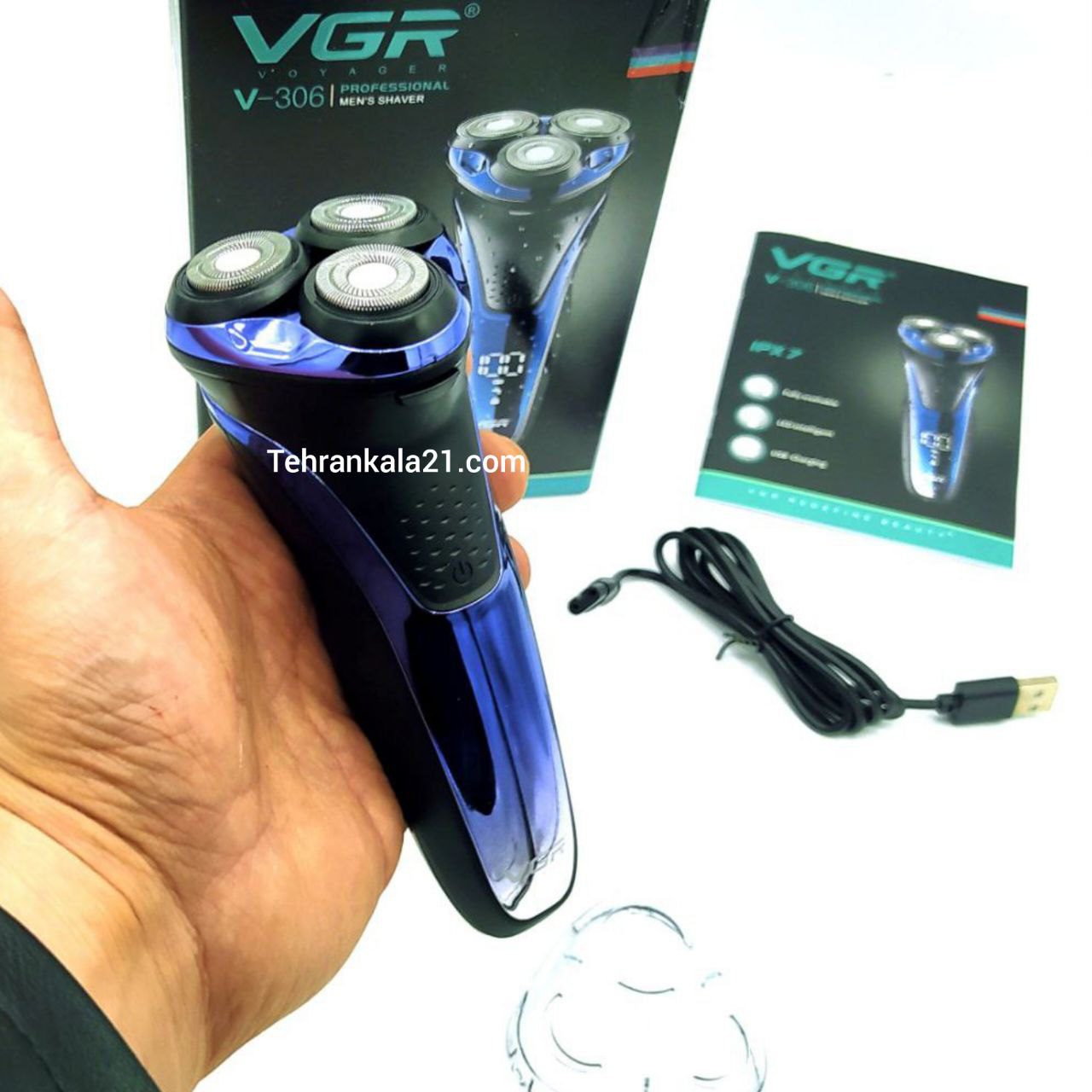 ماشین اصلاح سه تیغ موی سر و صورت وی جی آر VGR مدل V-306 — تصویر ۵