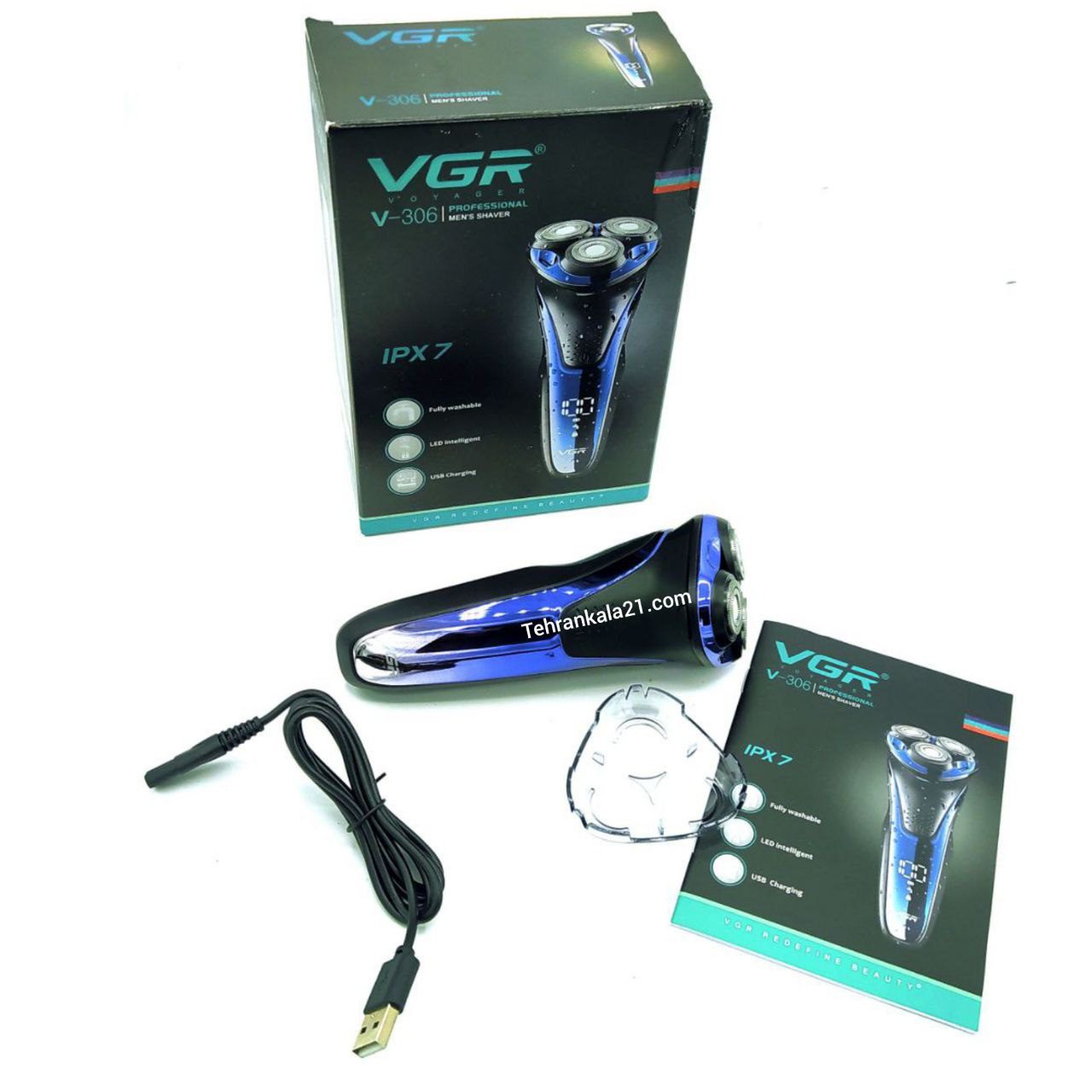 ماشین اصلاح سه تیغ موی سر و صورت وی جی آر VGR مدل V-306 — تصویر ۶