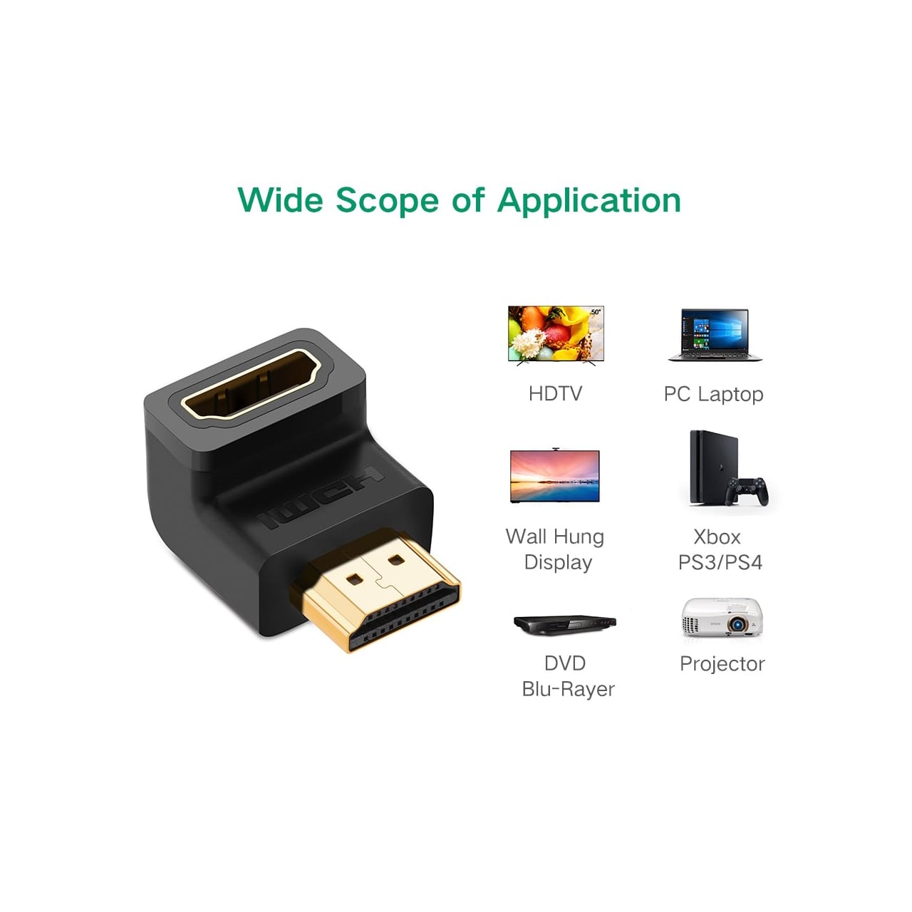 تبدیل hdmi زاویه دار 90 درجه یوگرین مدل 20109 — تصویر ۶