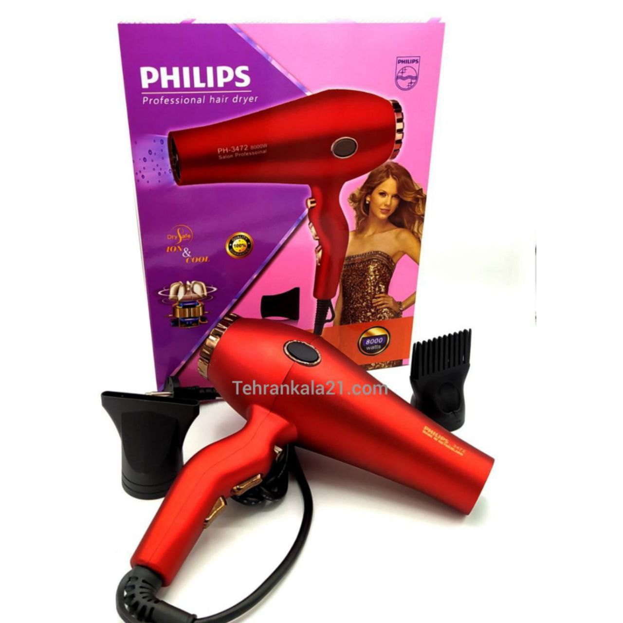 سشوار حرفه ای 8000 وات فیلیپس مدل PH-3472