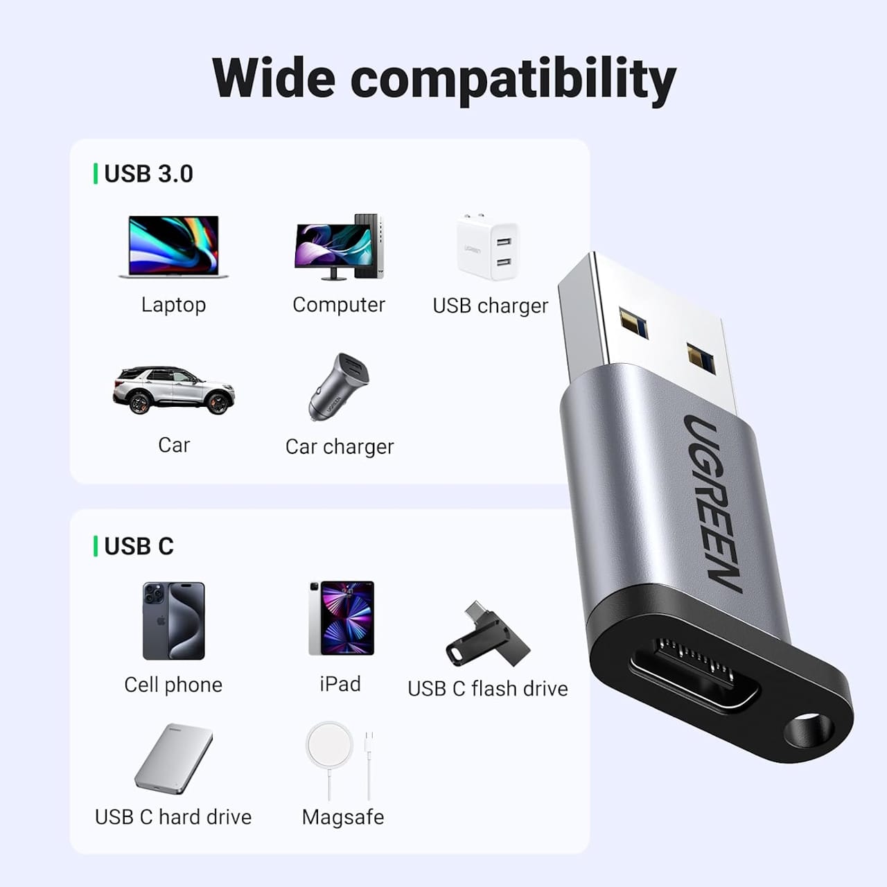 تبدیل USB-A به USB-C یوگرین مدل US276-50533 — تصویر ۸
