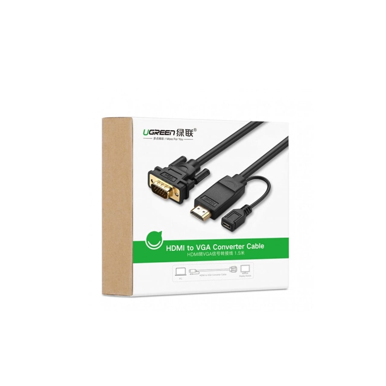 کابل تبدیل HDMI به VGA یوگرین مدل MM101-30449 طول 1.5 متر — تصویر ۳