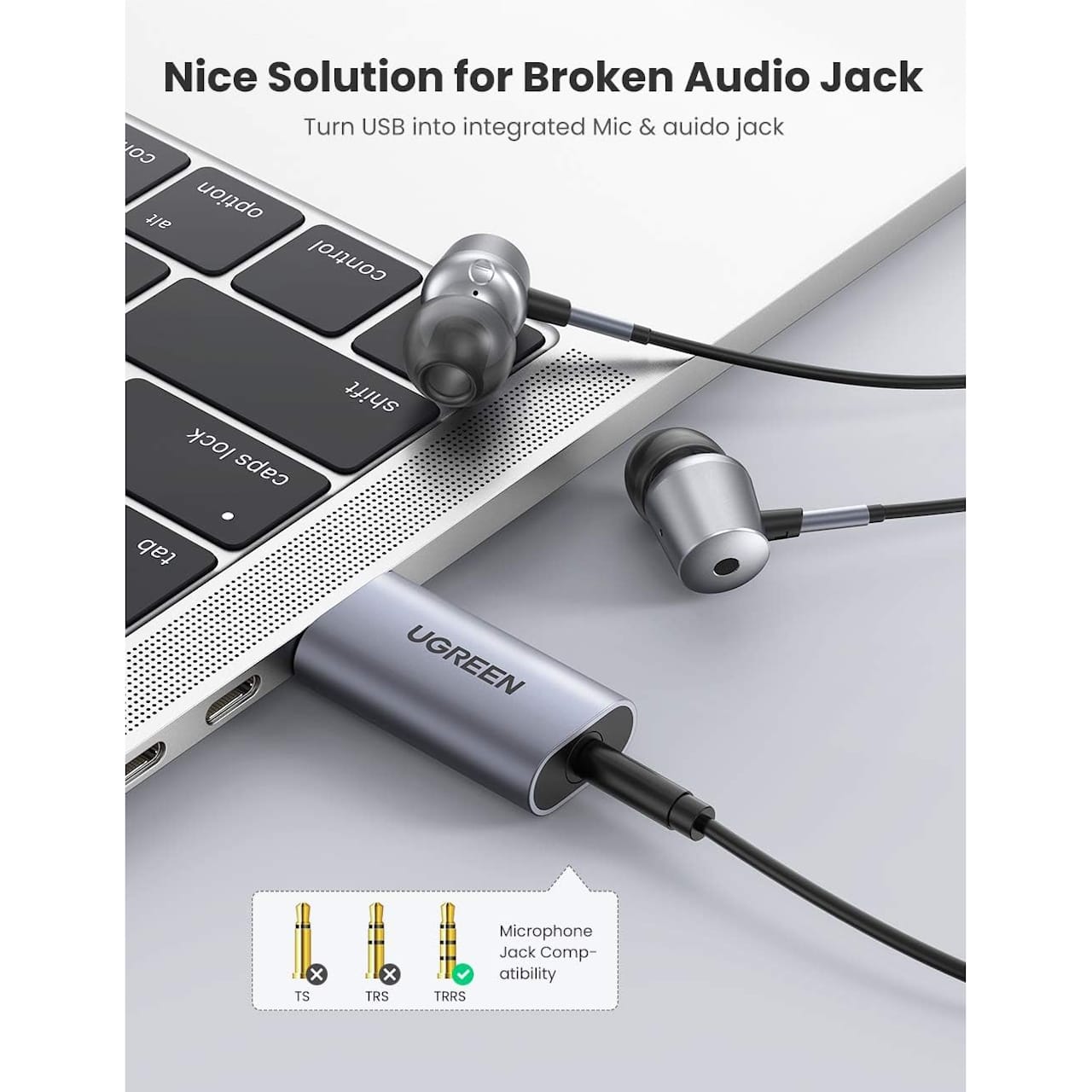 تبدیل USB به 3.5mm jack AUX یوگرین مدل CM383-80864 — تصویر ۳