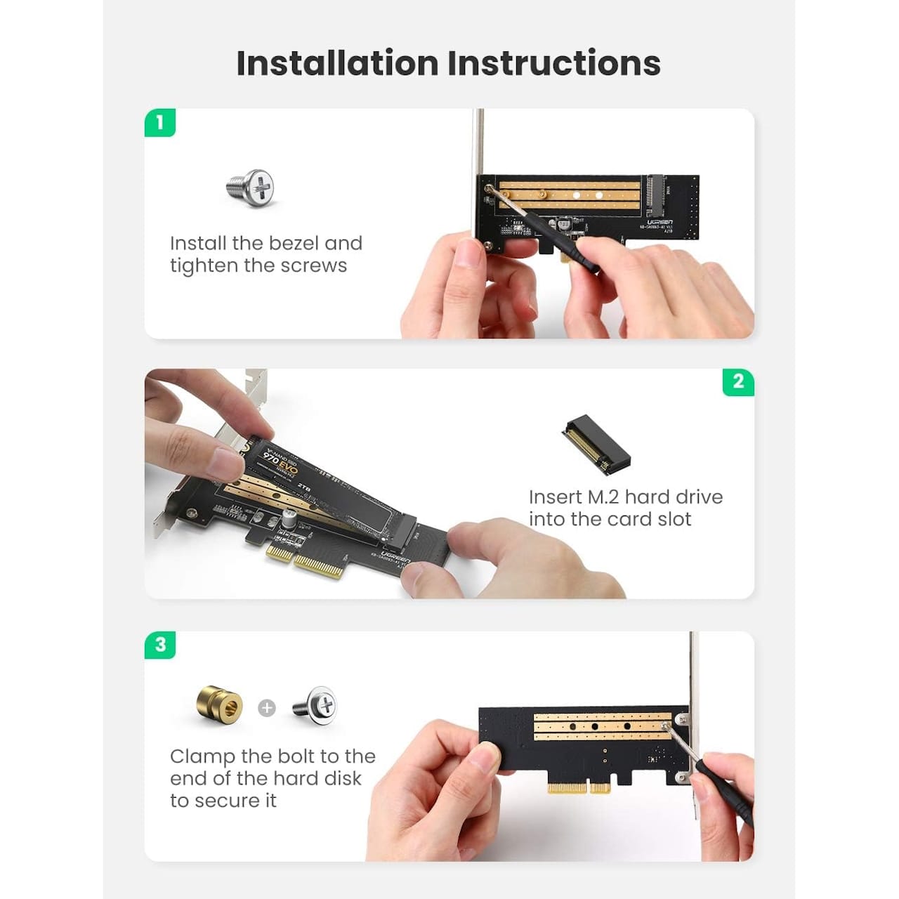 تبدیل M.2 M-Key و M.2 B-Key به PCI-E3.0X4 یوگرین مدل 70504-CM302 — تصویر ۷