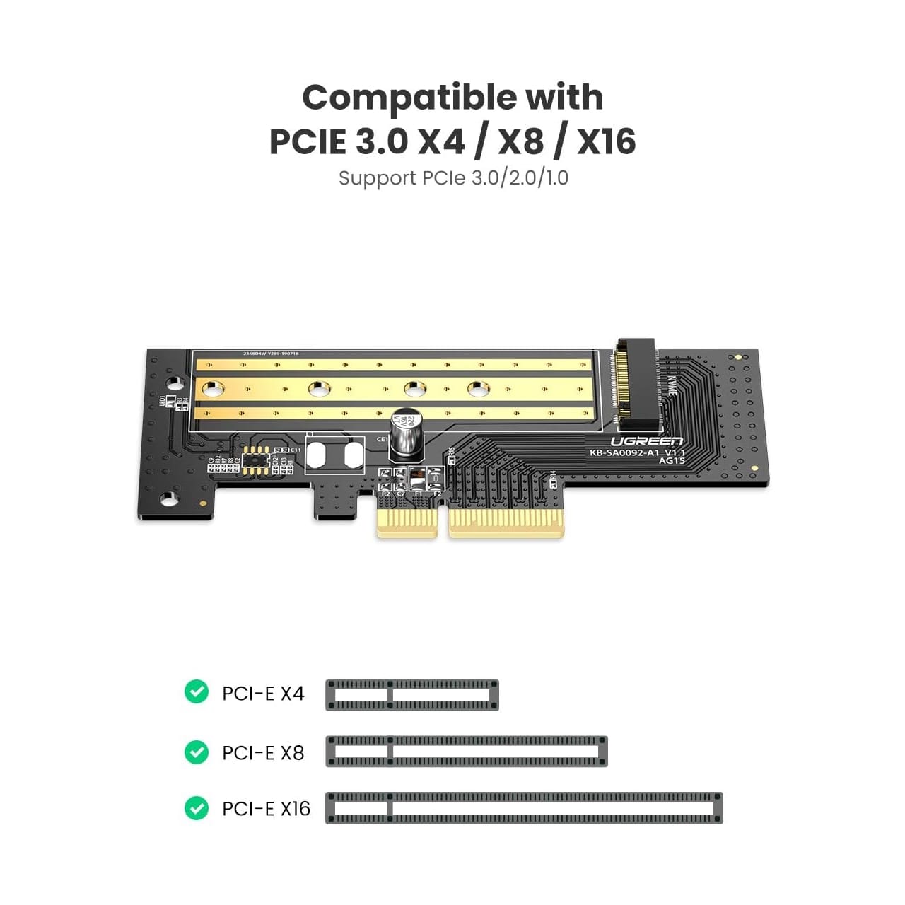 تبدیل M.2 NVME به PCI-E3.0X4 یوگرین مدل 70503-CM302 — تصویر ۳