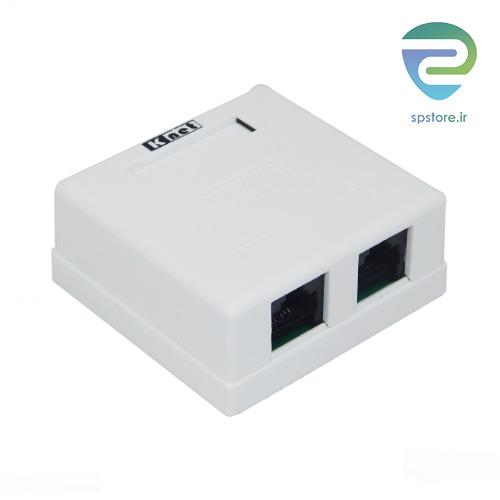 پریز روکار 2 پورت شبکه کی نت-Knet Cat6 UTP Surface Keystone+Box Dual Port