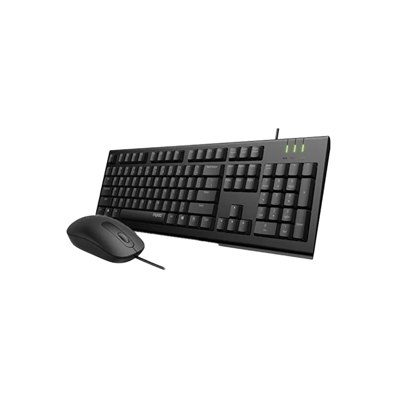 کیبورد و ماوس با سیم رپو مدل RAPOO X120 PRO BLACK