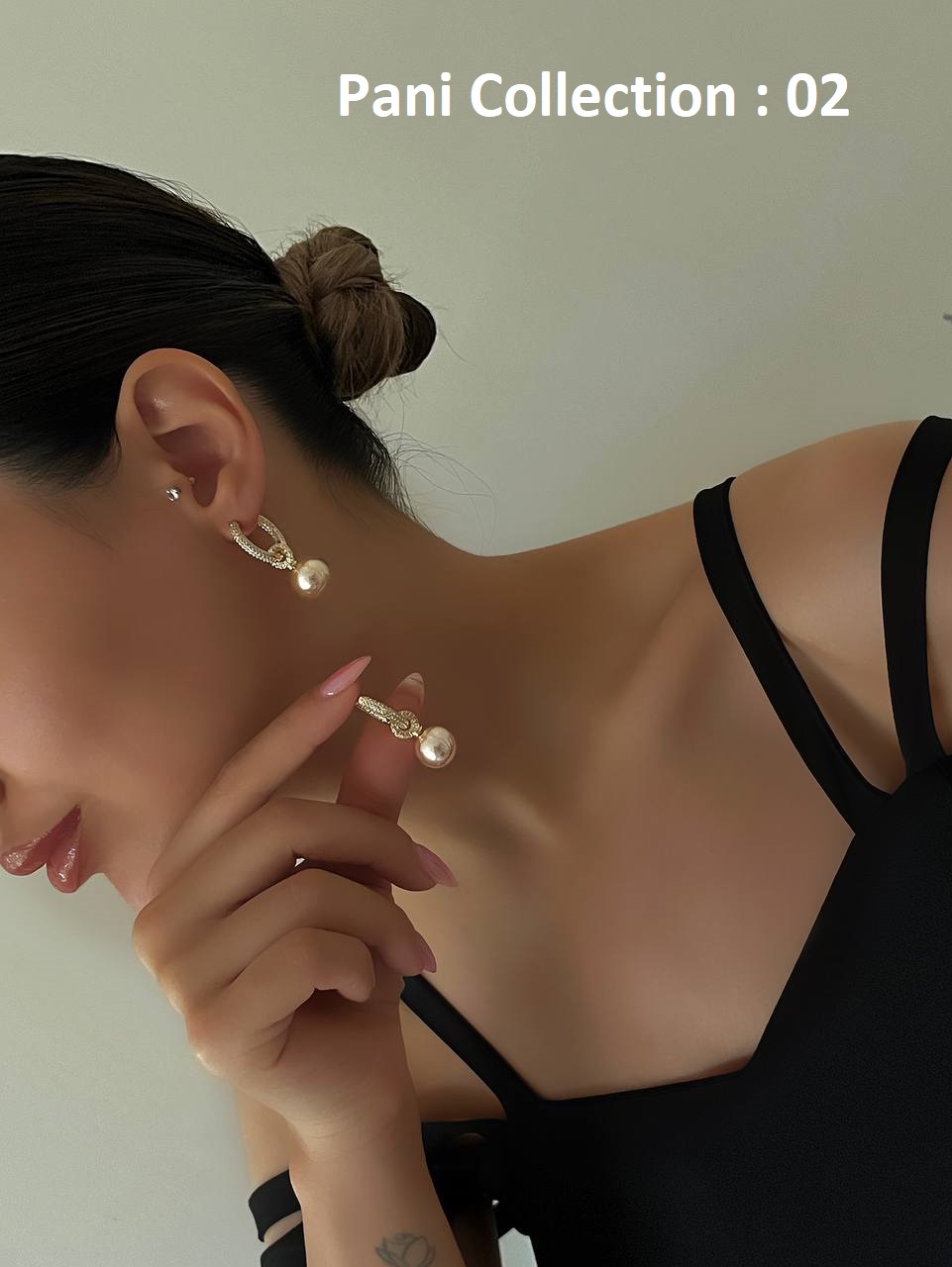 گوشواره جواهری میخ نقره مرواریدی — تصویر ۴
