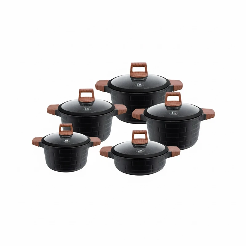 سرویس قابلمه ۱۰ پارچه گرانیتی زیو مدل ZCS-8530 — تصویر ۳