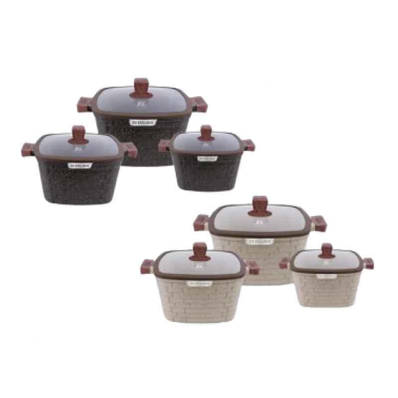سرویس قابلمه 6 پارچه مربعی زیو مدل ZCS-8566