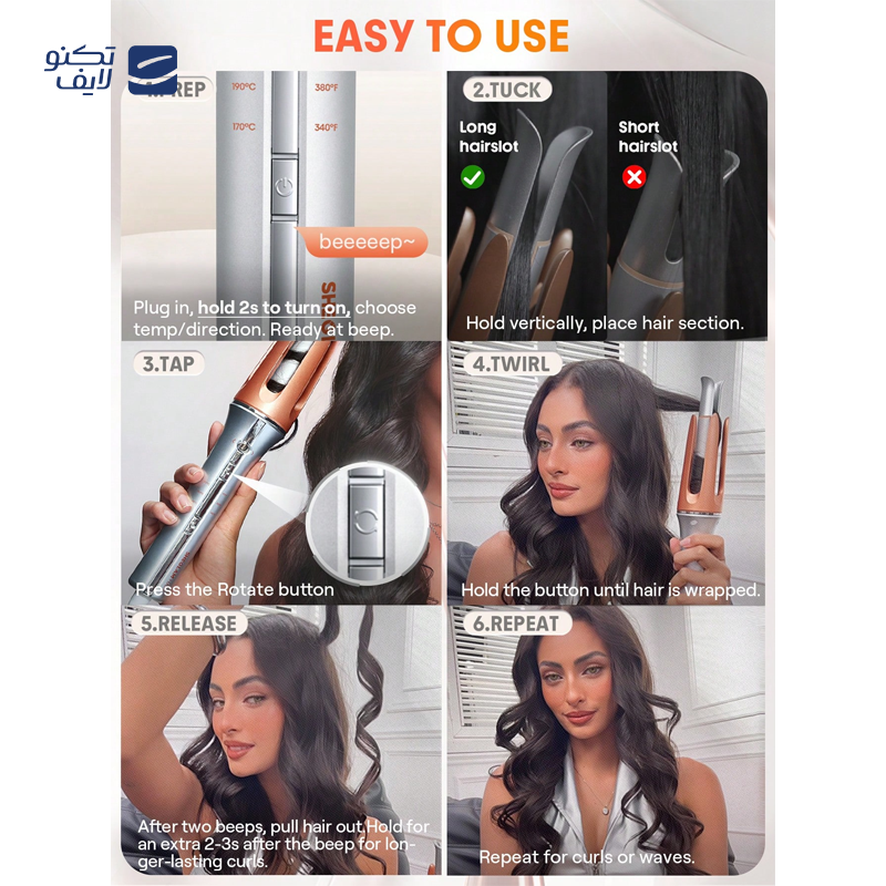 فر کننده مو شیگلم مدل It-Curl One-Touch Instant Curler سایز 32 میلی متر — تصویر ۳