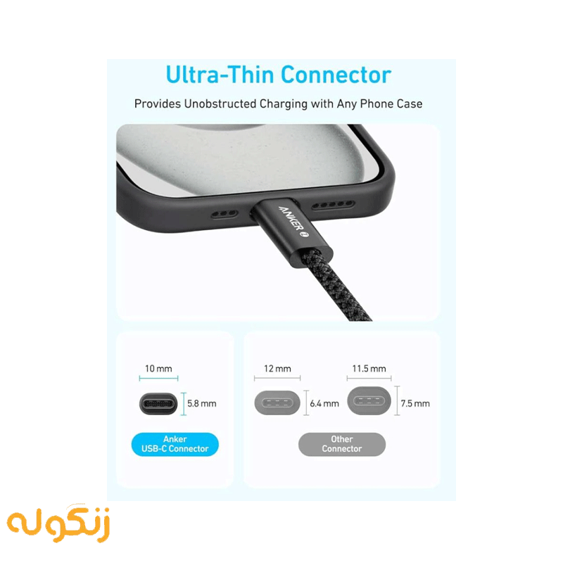 کابل شارژ انکر Zolo A8060 طول ۱.۸ متر — تصویر ۵