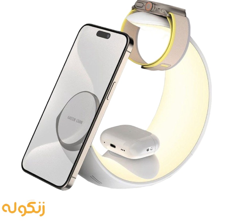 شارژر وایرلس گرین مدل Moon Charge ظرفیت ۱۵ وات ۴ در ۱