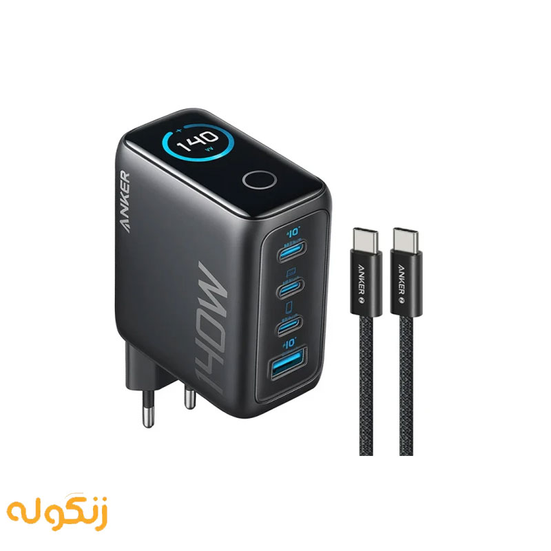 شارژر دیواری انکر مدل B2697 ظرفیت ۱۴۰ وات با ۴ پورت USB-C — تصویر ۴