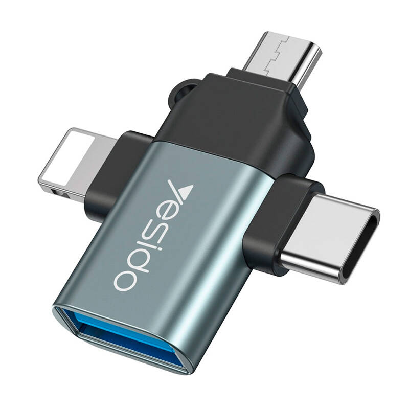 تبدیل چندکاره آیفون اندروید تایپ سی Yesido GS15 OTG USB3.0