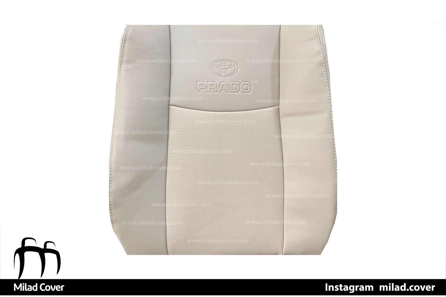 روکش صندلی تویوتا پرادور چهار درب 2005 – 2010 چرم رنگ کرم — تصویر ۲