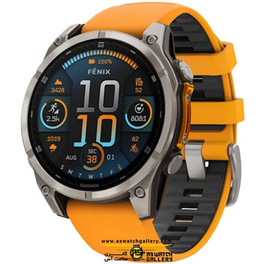 ساعت گارمین fenix 8 – 47 mm AMOLED Sapphire Orange Graphite — تصویر ۲