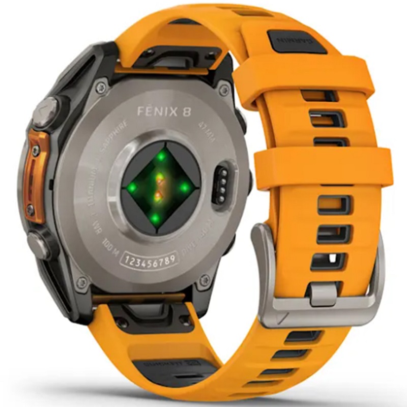 ساعت گارمین fenix 8 – 47 mm AMOLED Sapphire Orange Graphite — تصویر ۴