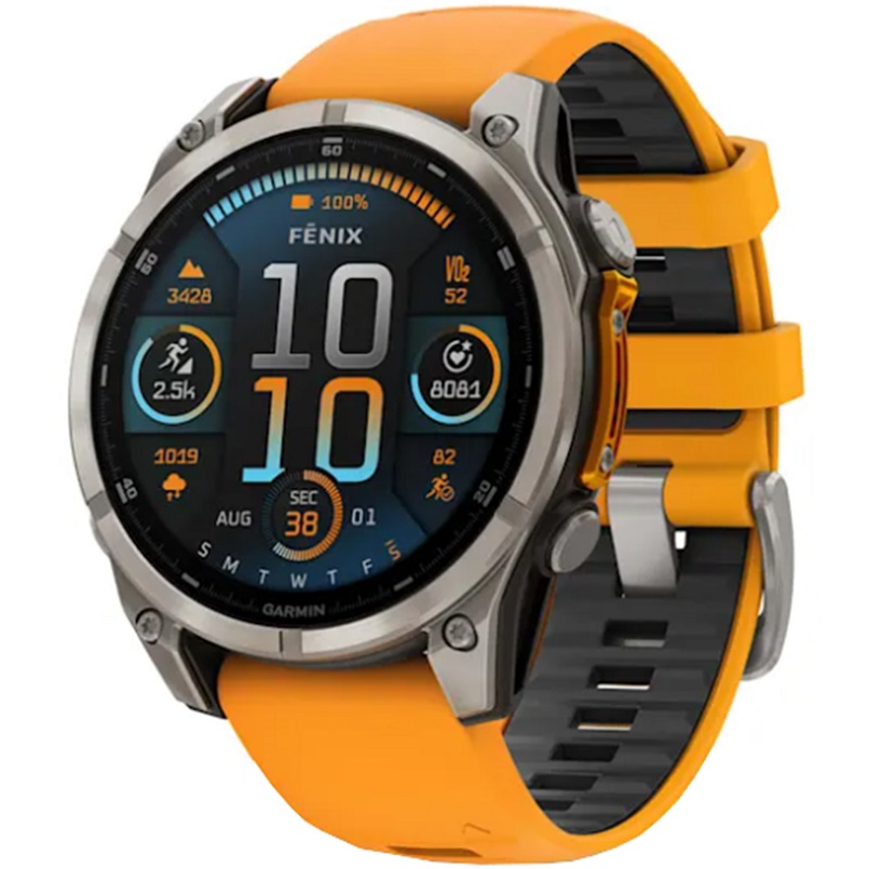 ساعت گارمین fenix 8 – 47 mm AMOLED Sapphire Orange Graphite — تصویر ۳