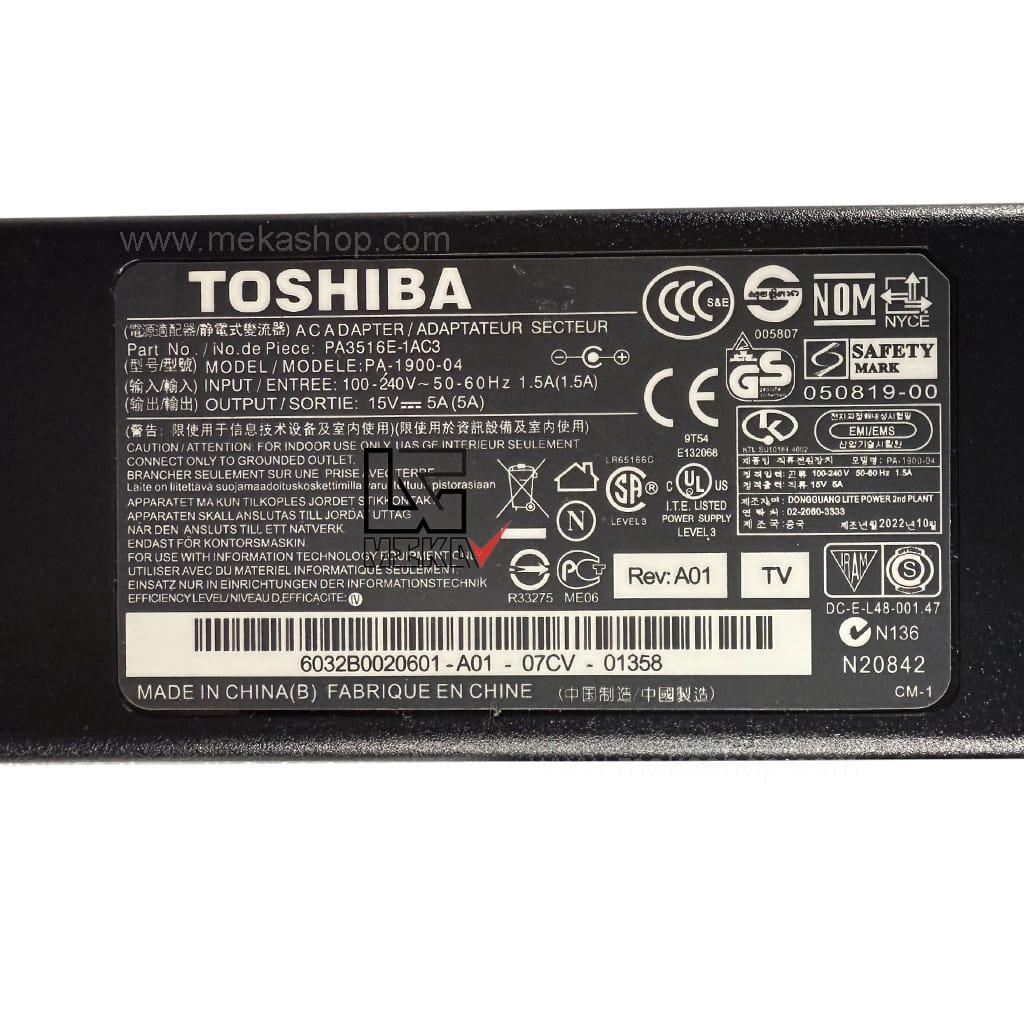 شارژر آداپتور اورجینال لپ تاپ توشیبا Toshiba 15V 5A Pin 6.3*3.0 — تصویر ۳