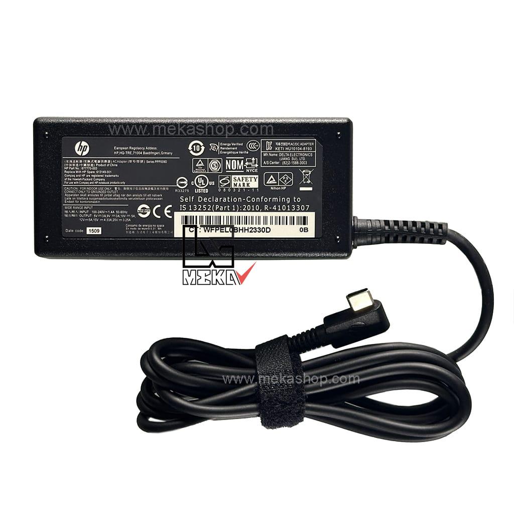 شارژر آداپتور اورجینال لپ تاپ اچ پی Hp 20V 3.25A 65W TypeC — تصویر ۲