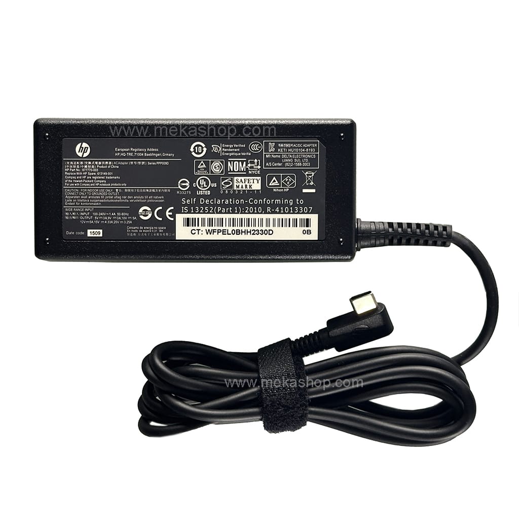شارژر آداپتور اورجینال لپ تاپ اچ پی Hp 20V 3.25A 65W TypeC
