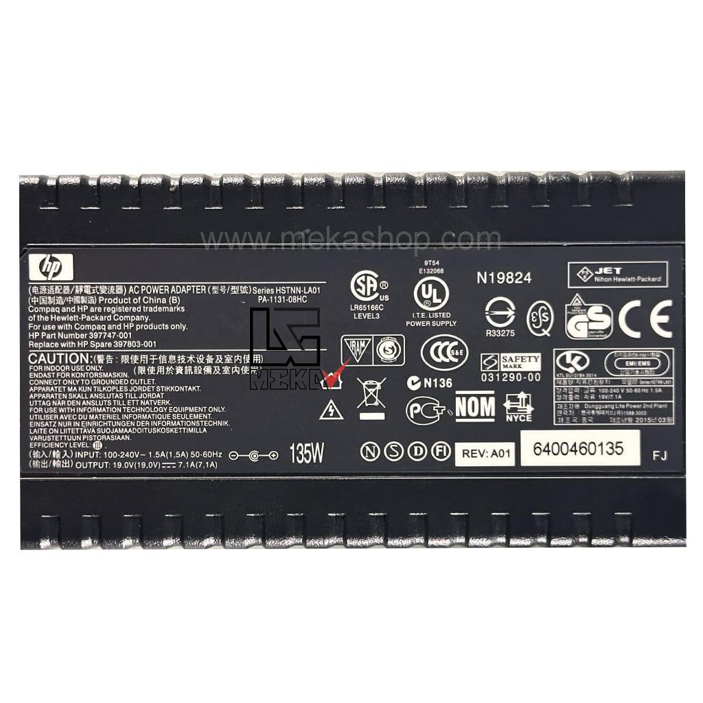 شارژر آداپتور اورجینال لپ تاپ اچ پی HP 19V 7.1A Pin 7.4*5.0 — تصویر ۳