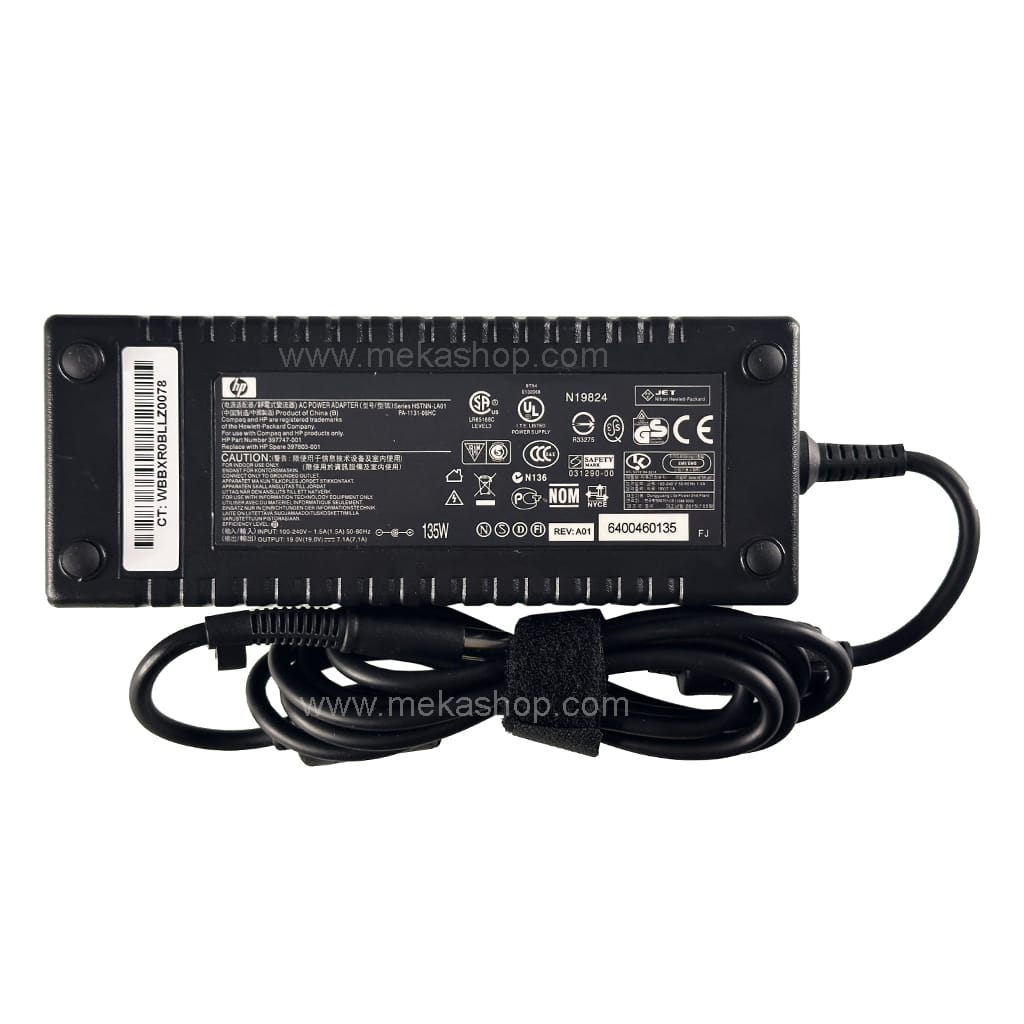 شارژر آداپتور اورجینال لپ تاپ اچ پی HP 19V 7.1A Pin 7.4*5.0