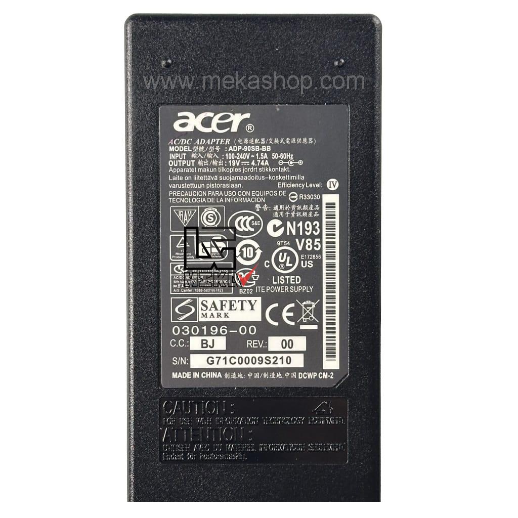 شارژر آداپتور اورجینال لپ تاپ ایسر Acer 19V 4.74A Pin 5.5*1.7 — تصویر ۳