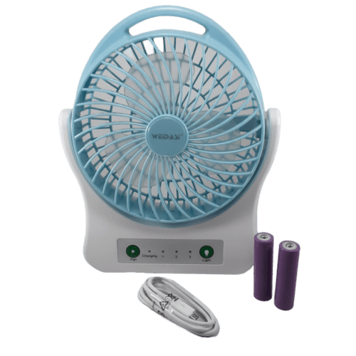 پنکه شارژی ویداسی WEIDASI مدل WD-202 | دارای چراغ قوه — تصویر ۲